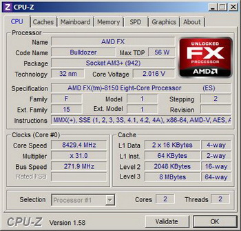 AMD Zambezi fx at 8.4 ghz